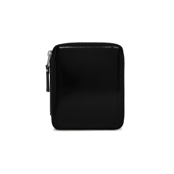 CDG Wallet - Mirror Inside Full Zip Around Wallet - (Black/Silver SA2100MI)