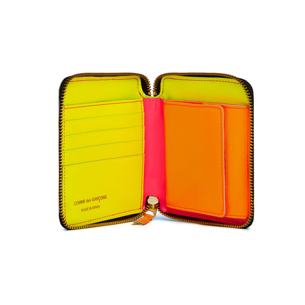 CDG Wallet - Super Fluo Full Zip Around Wallet - (Pink SA2100SF)