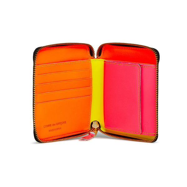 CDG Wallet - Super Fluo Full Zip Around Wallet - (Yellow SA2100SF)