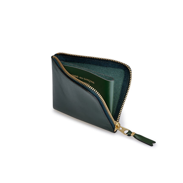 CDG Wallet - Classic Leather Zip Around Wallet - (Bottle Green SA3100)