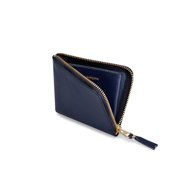 CDG Wallet - Classic Leather Zip Around Wallet - (Navy SA3100)