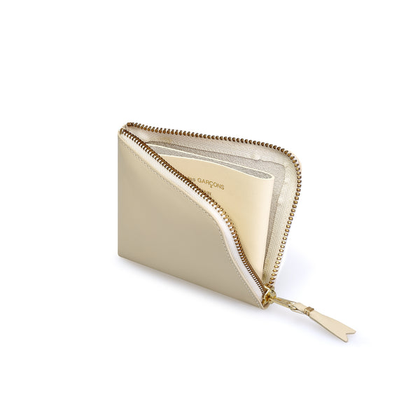CDG Wallet - Classic Leather Zip Around Wallet - (Off-White SA3100)