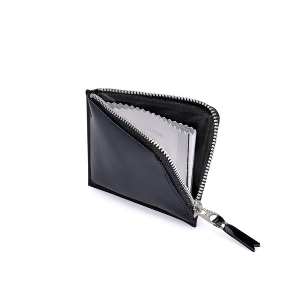CDG Wallet - Mirror Inside Zip Around Wallet - (Black/Silver SA3100MI)