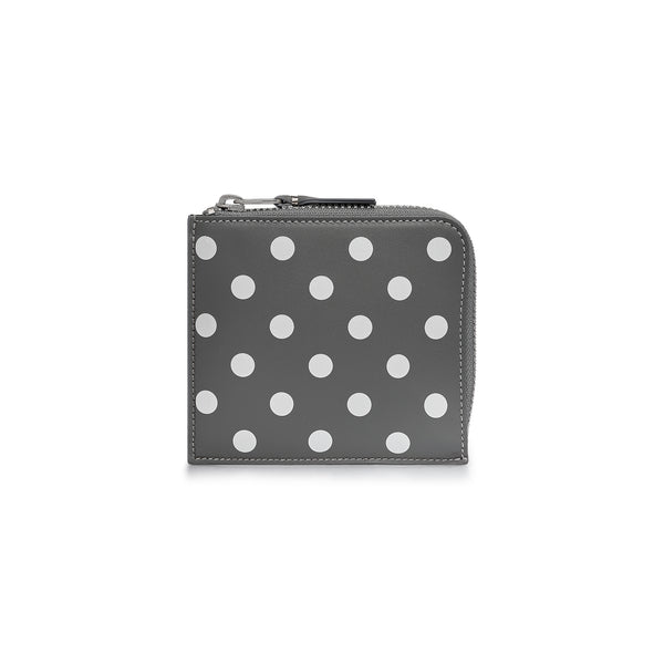 CDG Wallet - Polka Dot Printed Zip Around Wallet - (Grey SA3100PD)