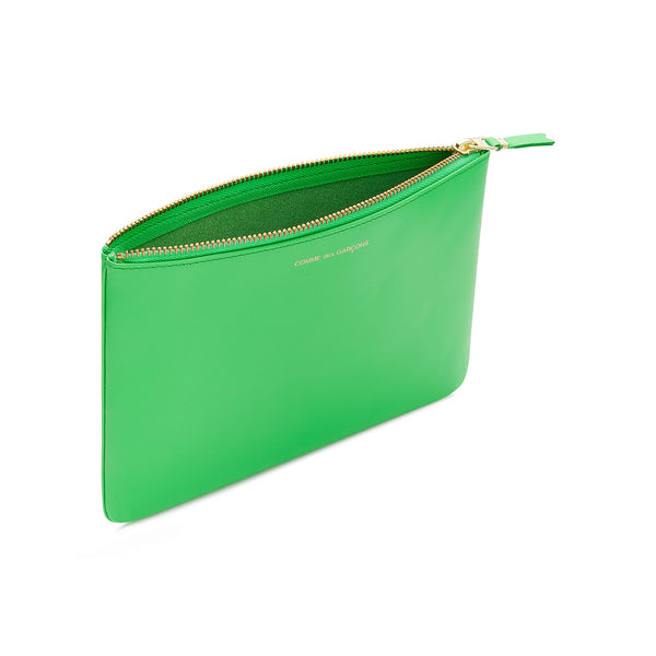 CDG Wallet - Classic Leather Zip Pouch - (Green SA5100C)