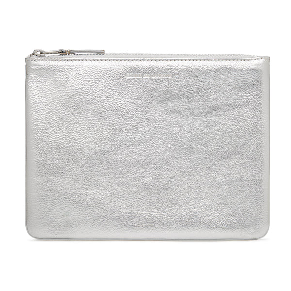 CDG Wallet - Large Zip Pouch - (Silver SA5100G)