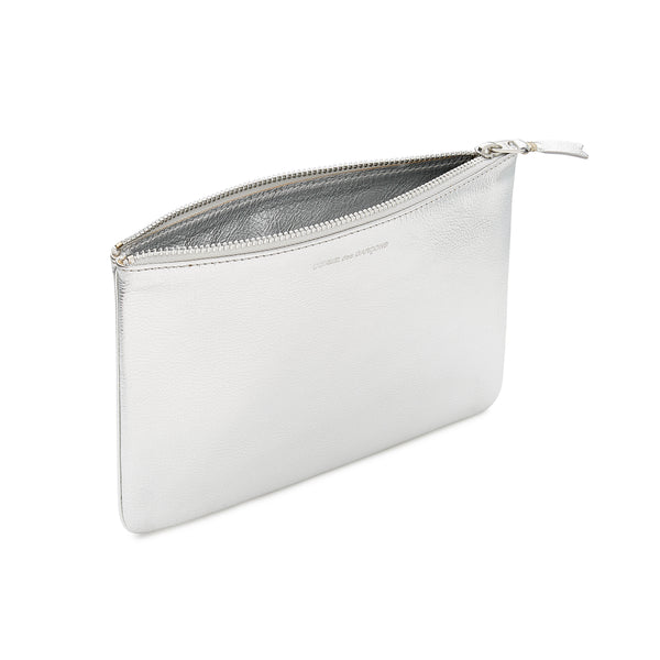 CDG Wallet - Large Zip Pouch - (Silver SA5100G)