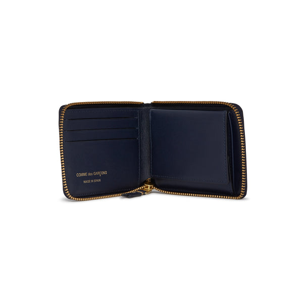 CDG Wallet - Classic Leather Full Zip Around Wallet - (Navy SA7100)