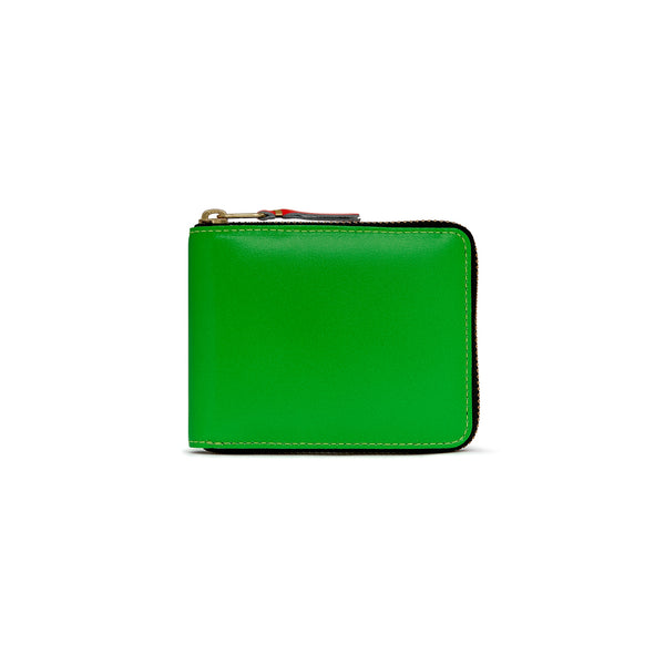 CDG Wallet - Super Fluo Full Zip Around Wallet - (Green SA7100SF)