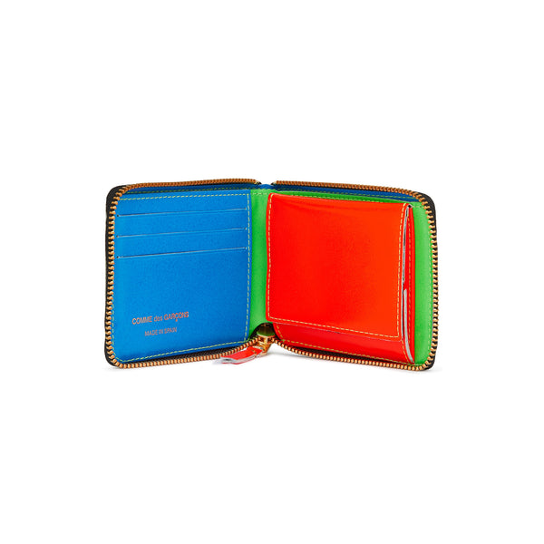 CDG Wallet - Super Fluo Full Zip Around Wallet - (Green SA7100SF)