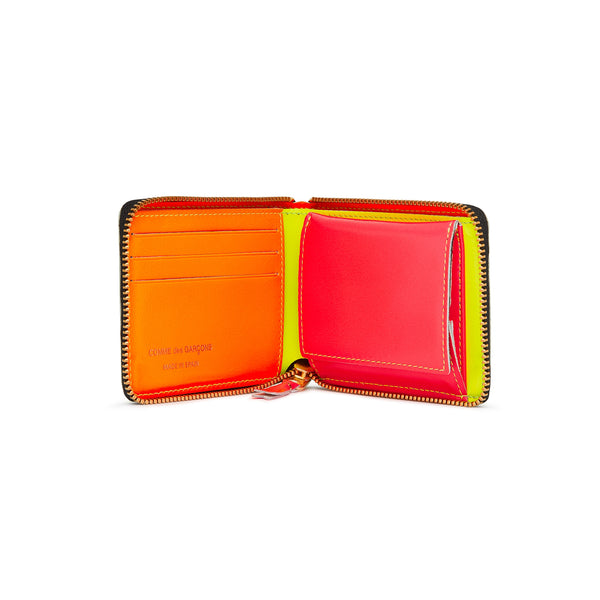 CDG Wallet - Super Fluo Full Zip Around Wallet - (Yellow/Orange SA7100SF)