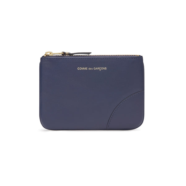 CDG Wallet - Classic Leather Zip Pouch - (Navy SA8100)