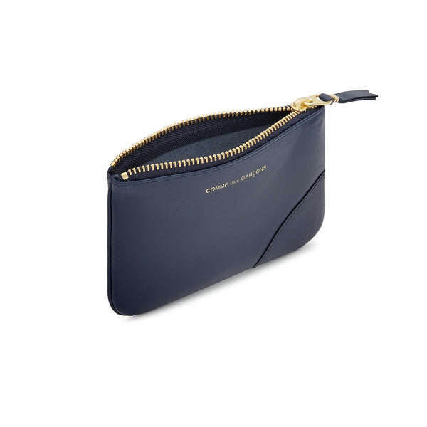 CDG Wallet - Classic Leather Zip Pouch - (Navy SA8100)