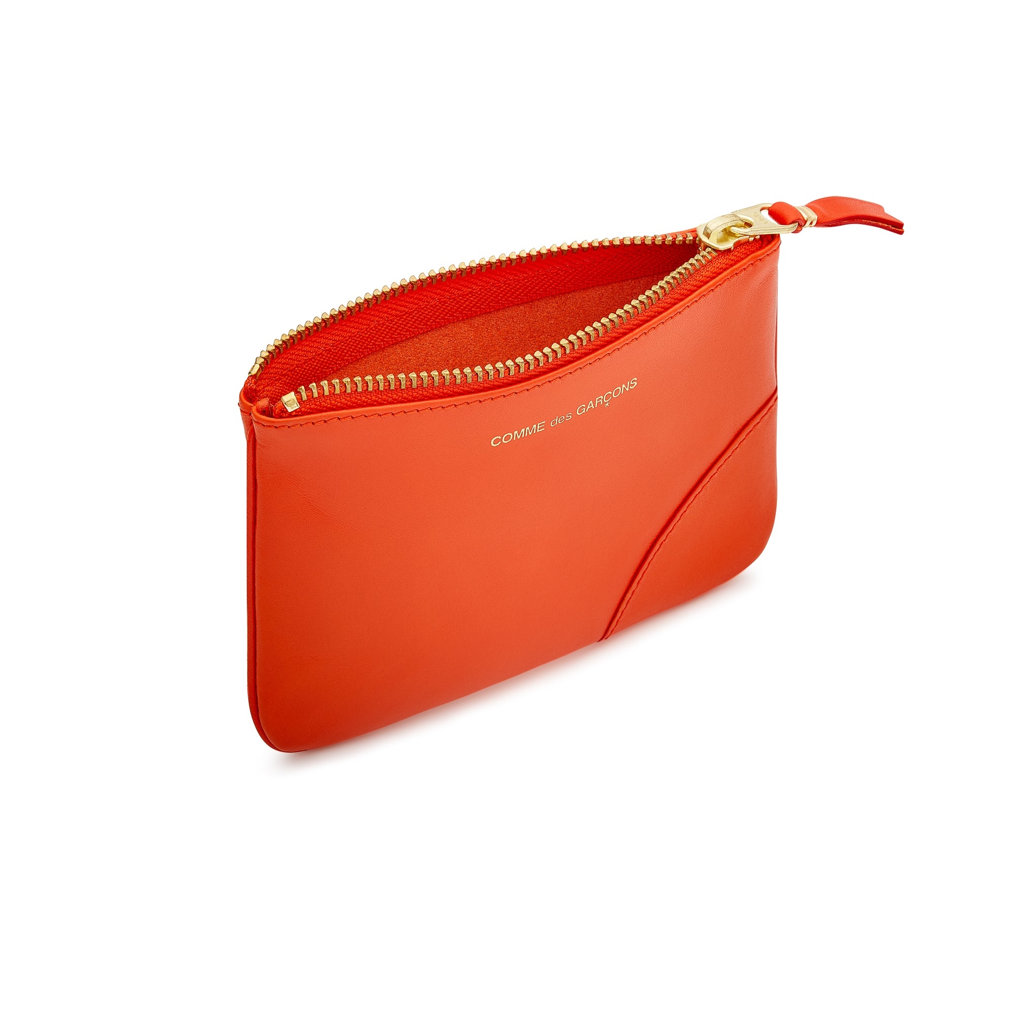CDG Wallet - Classic Leather Zip Pouch - (Orange SA8100C) view 2, Click to Zoom in